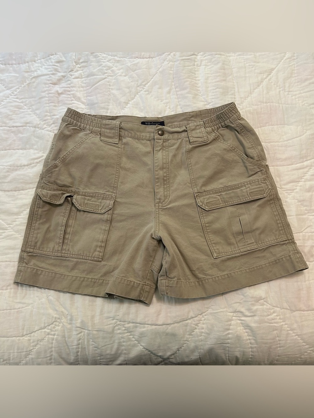 5.11 Tactical Series Cargo Shorts Mens 38 Tan Cotton Canvas Utility Outdoor
